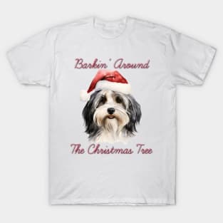 Christmas Havanese Dog in Santa Hat T-Shirt